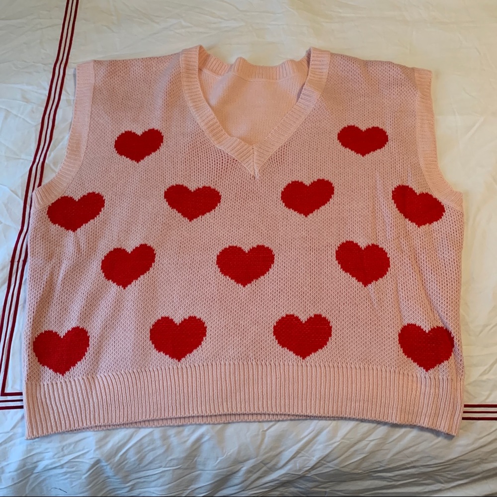 Heart Print Sweater Vest